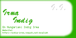 irma indig business card